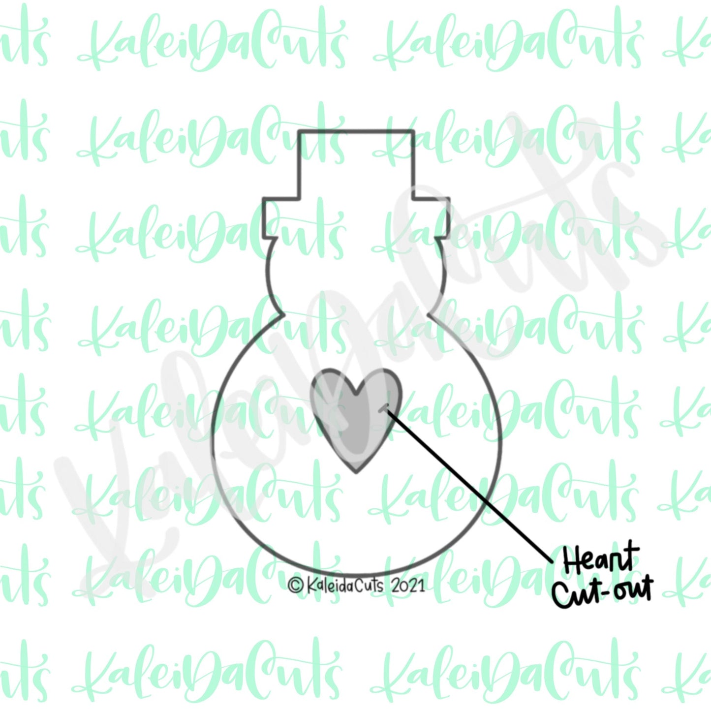 Classic Snowman Heart Cutout Cookie Cutter