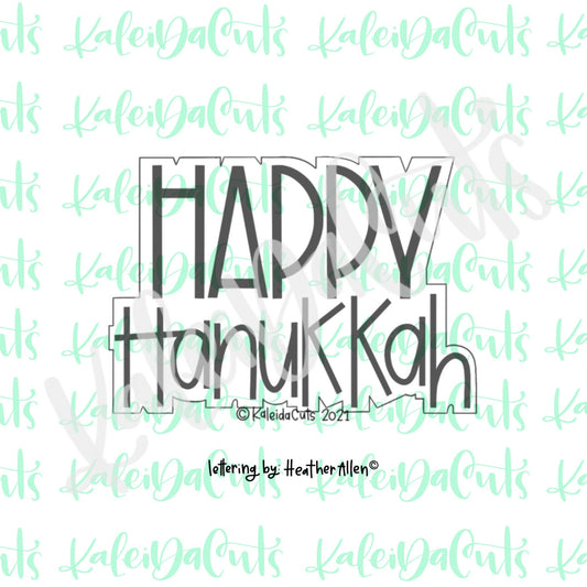 2021 Happy Hanukkah Lettering Cookie Cutter