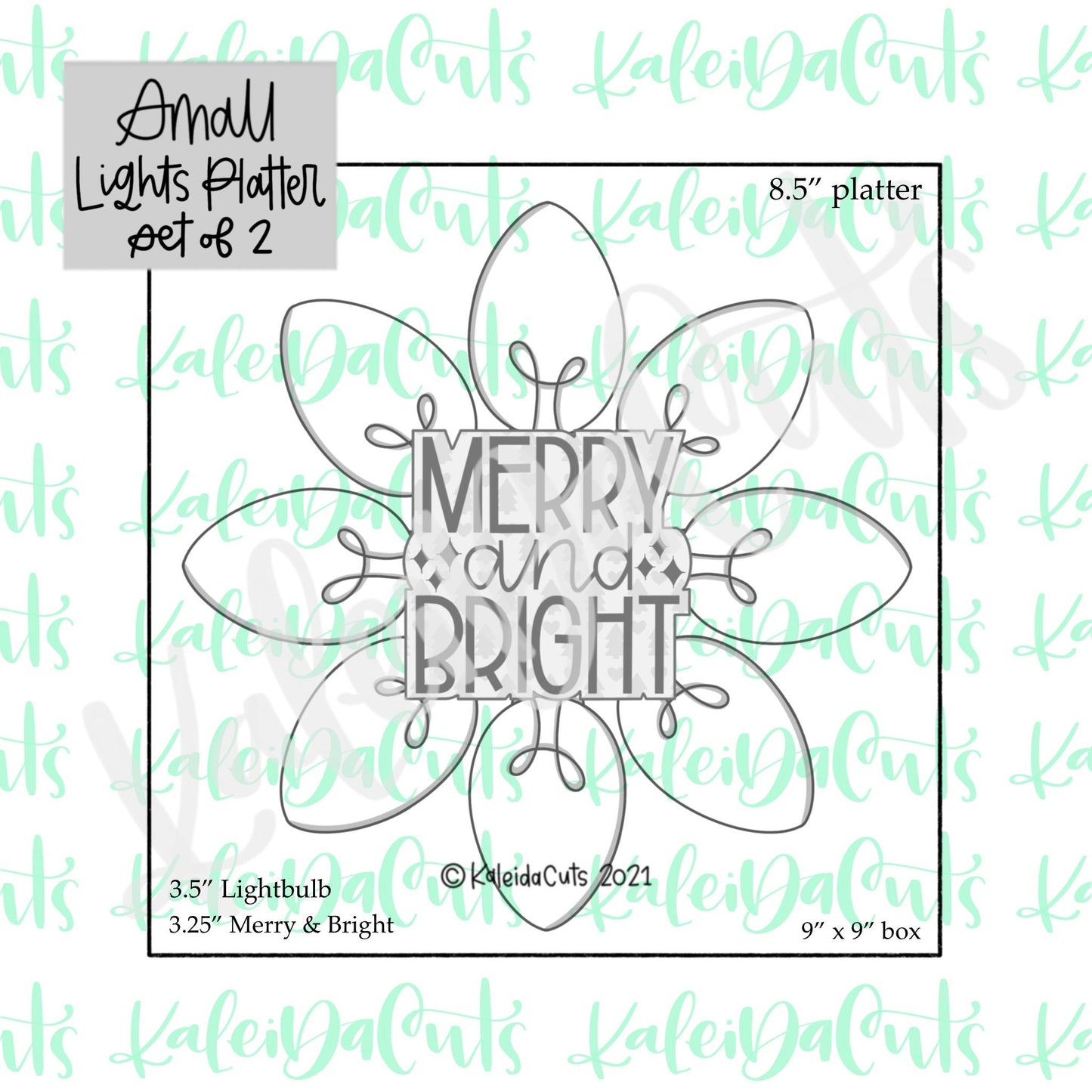 Merry and Bright Platter Cookie Cutter - Set of 2