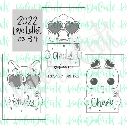 2022 Love Letter Set of 4 Cookie Cutters
