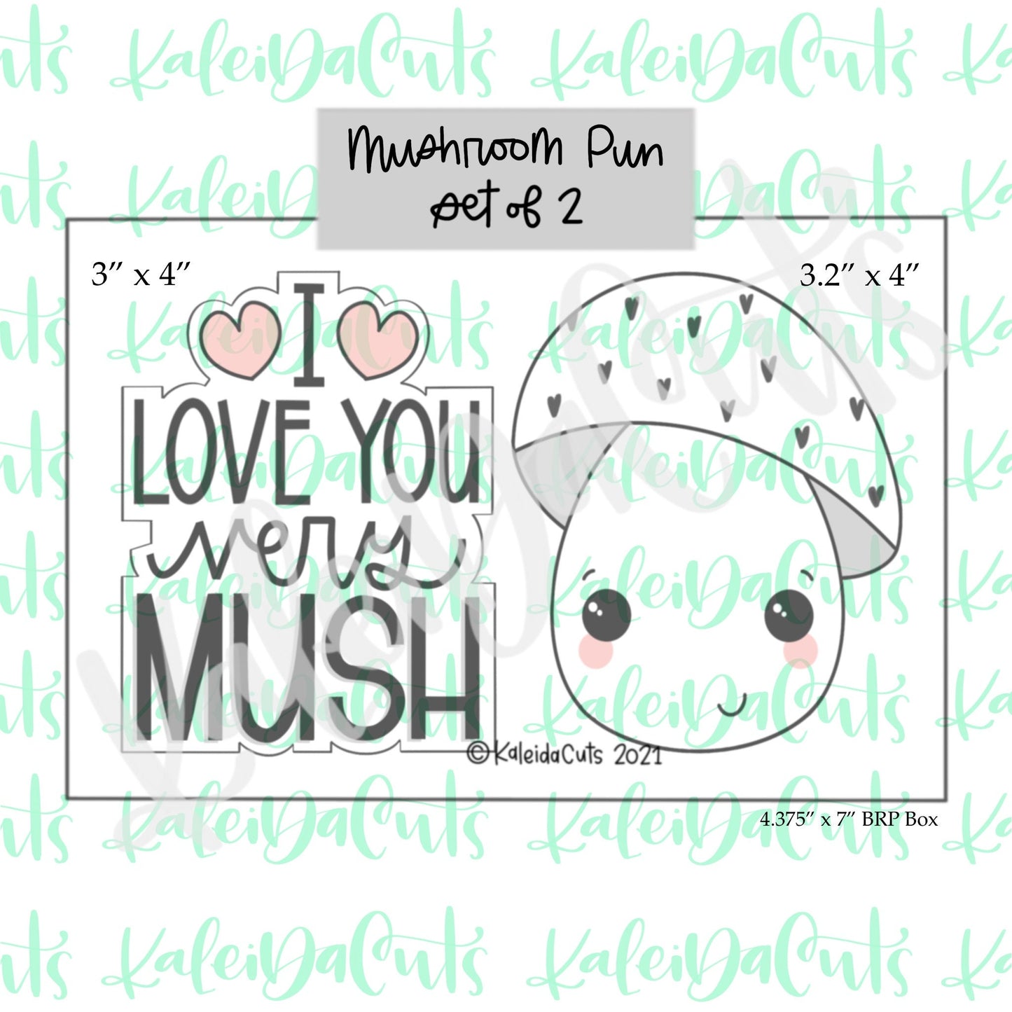 Mushroom Pun Set of 2 Cookie Cutter