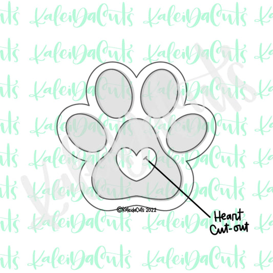 Heart Paw Cutout Cookie Cutter