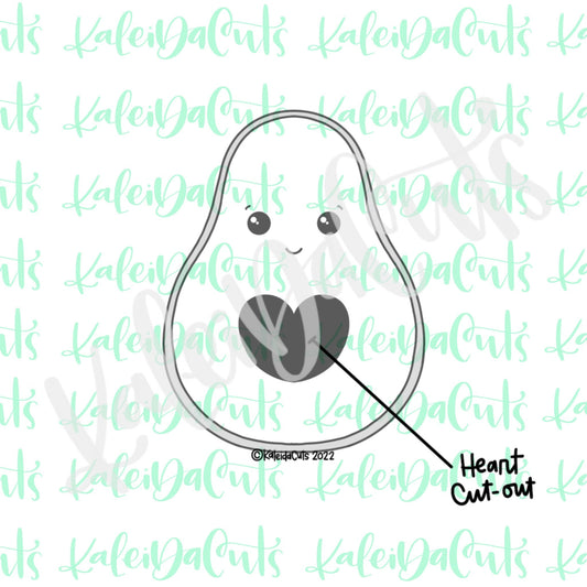 Avocado Heart Cutout Cookie Cutter