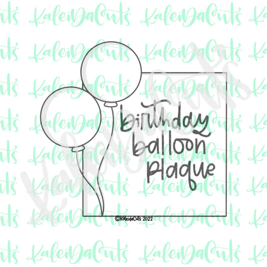 Birthday Balloon Plaque Cookie Cutter