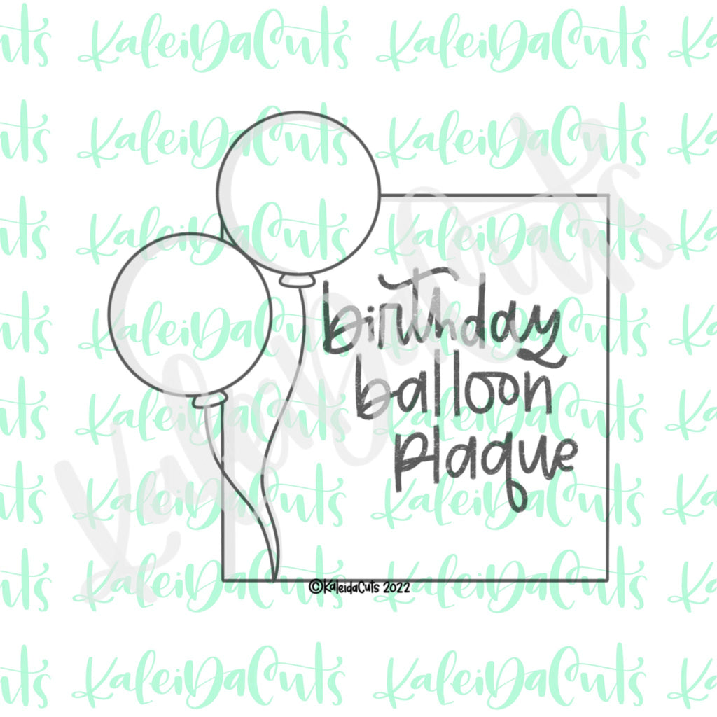 Birthday Balloon Plaque Cookie Cutter