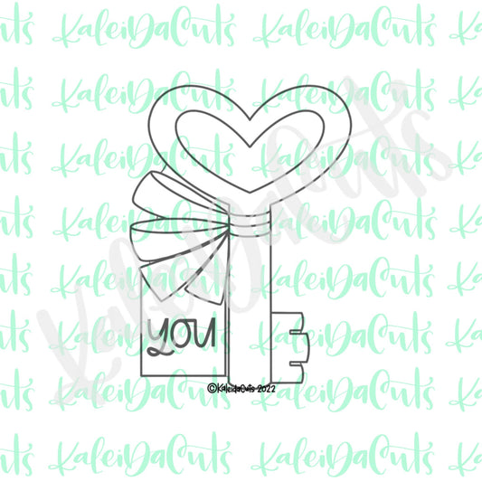 Heart Ribbon Key Cookie Cutter
