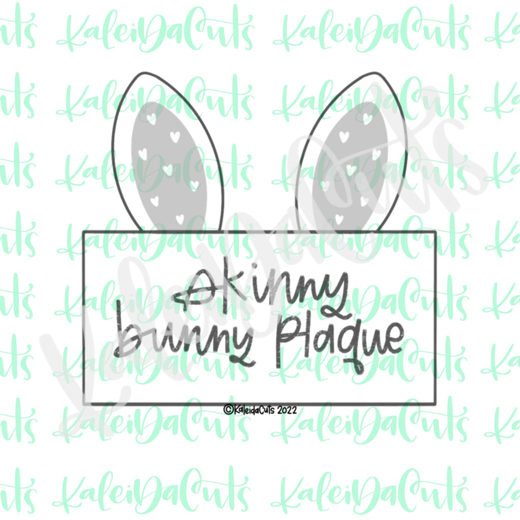Skinny Bunny Ear Plaque Cookie Cutter