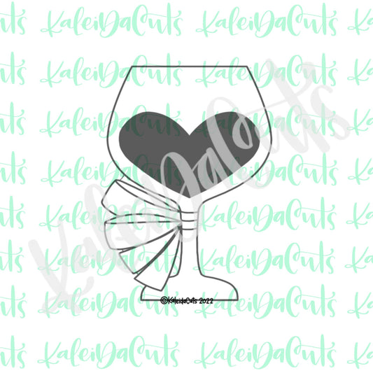 Wine Ribbon Glass Cookie Cutter
