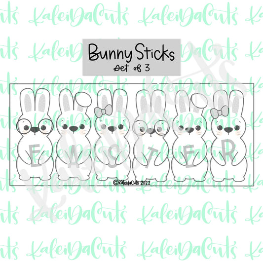 Bunny Stick Set of 3 Cookie Cutters