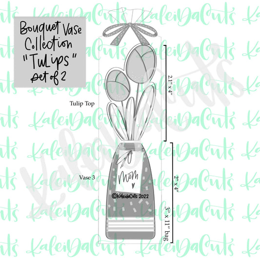 Bouquet Vase 3 Tulip Cookie Cutter Set of 2