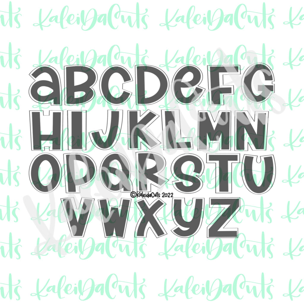 3.5" (Standard) Handwritten Alphabet Individual Cookie Cutter