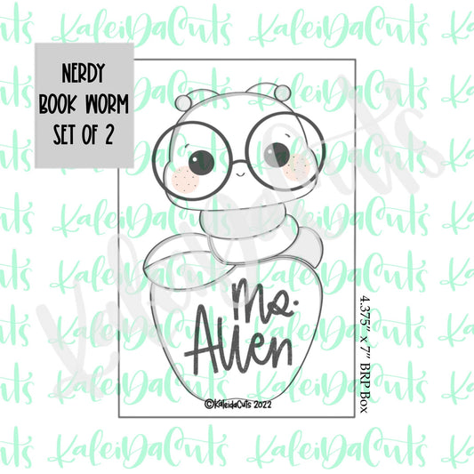 Nerdy Book Worm Set of 2 Cookie Cutters