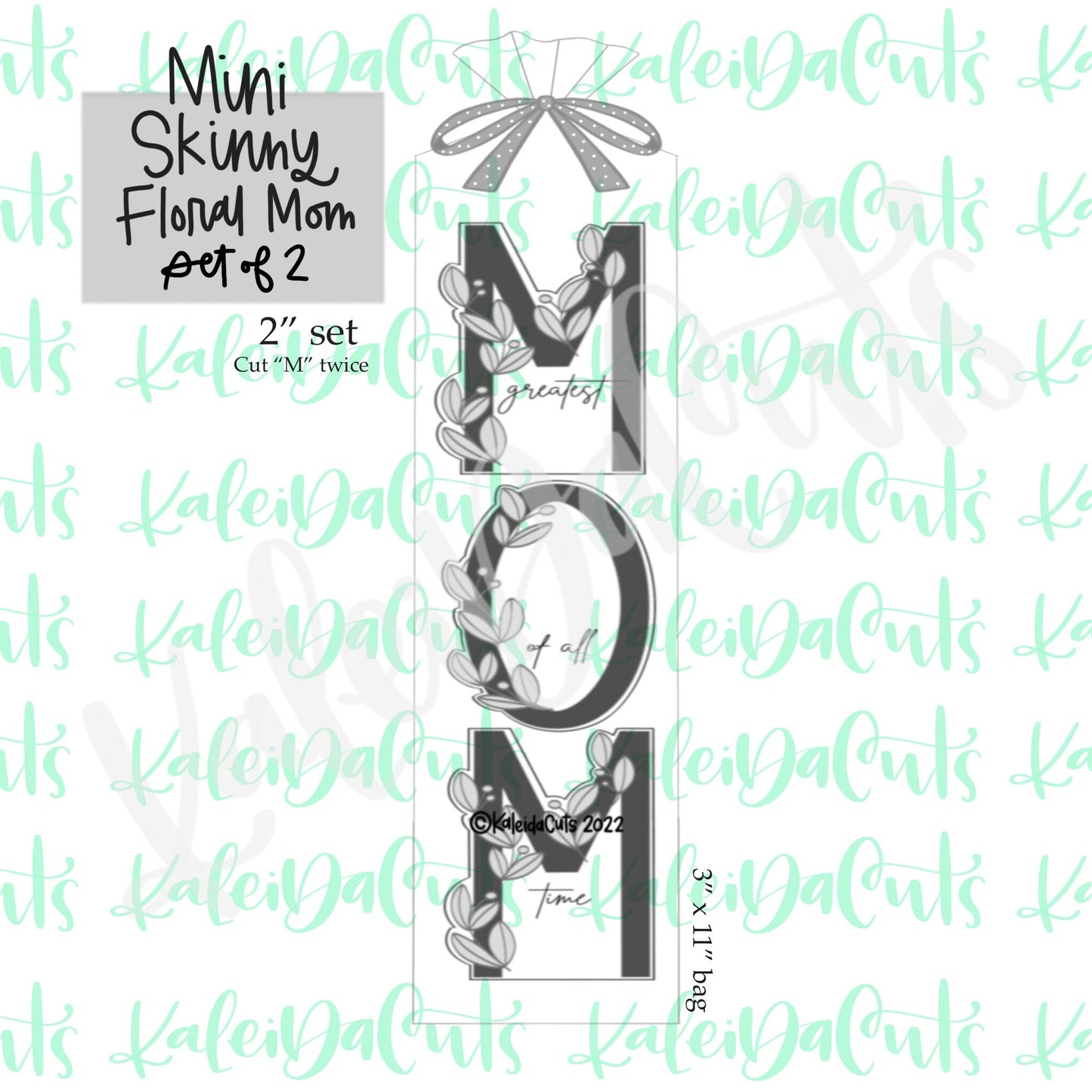 Mini Skinny Floral Mom Cookie Cutter Set of 2