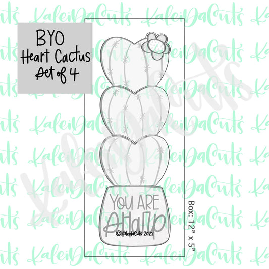 BYO Heart Cactus Cookie Cutter Set of 4