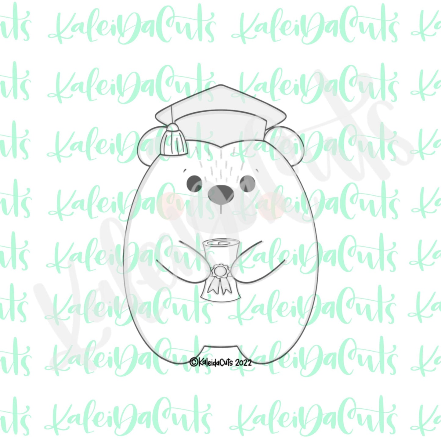 Chubby Grad Bear Cookie Cutter