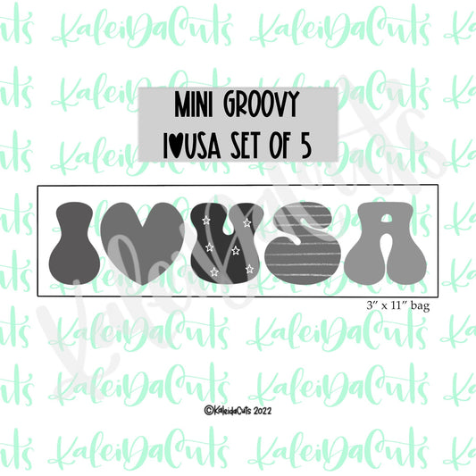 Mini I Heart USA Set of 5 Cookie Cutters