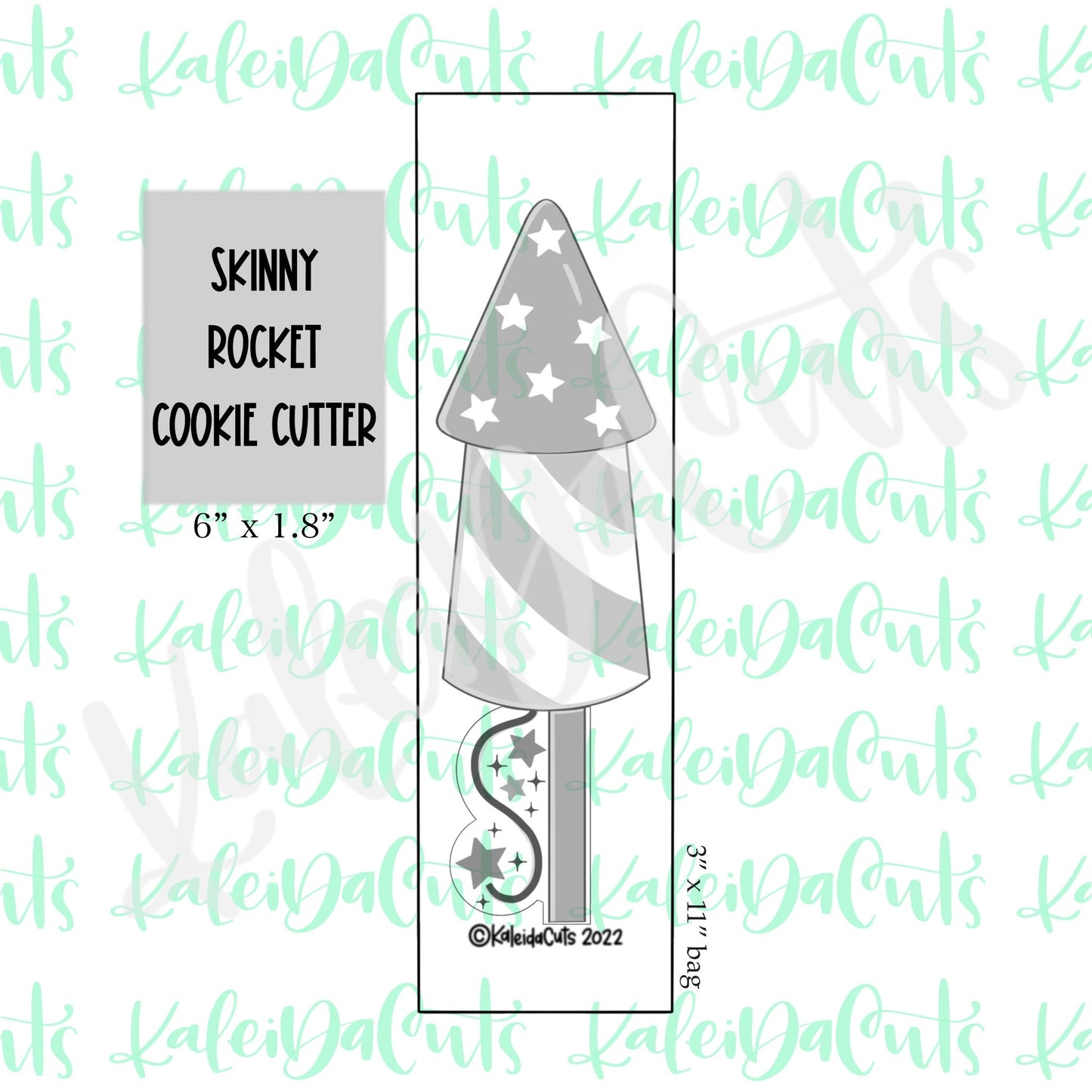 Skinny Rocket 6" Cookie Cutter