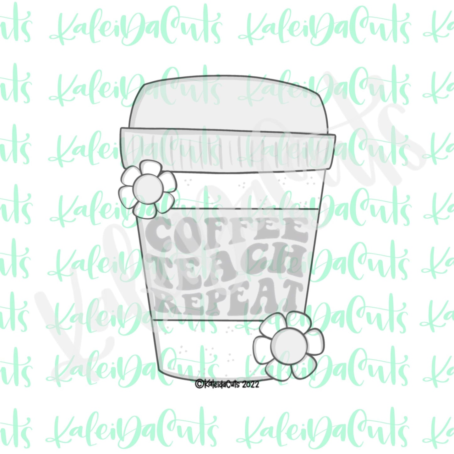 Coffee Cup Daisies Cookie Cutter