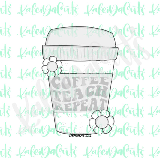 Coffee Cup Daisies Cookie Cutter