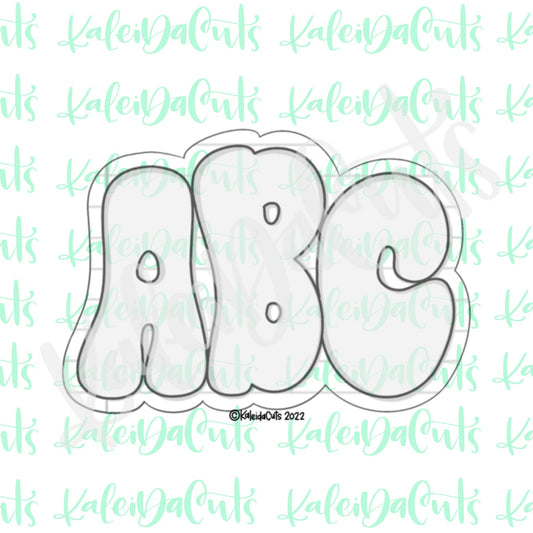 Groovy ABC Lettering  Cookie Cutter