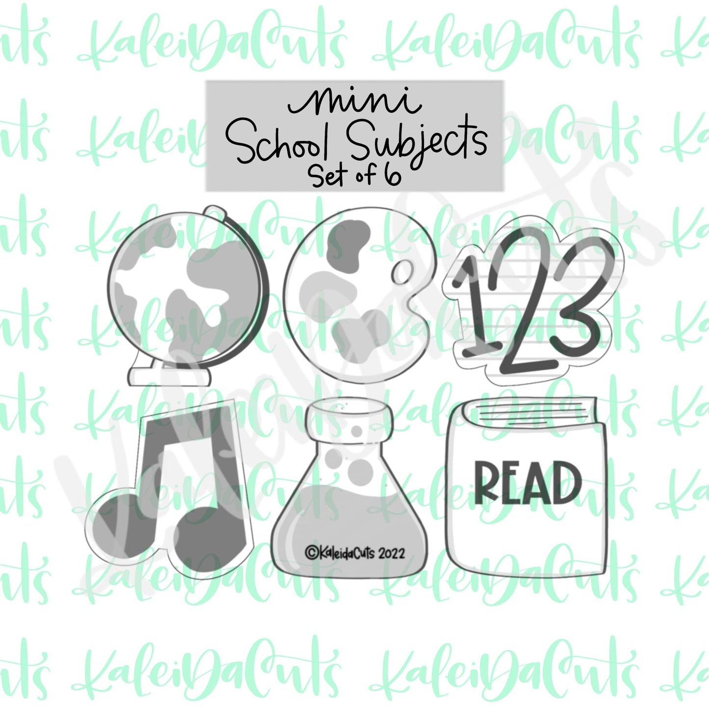 Mini School Subjects Set of 6 Cookie Cutters