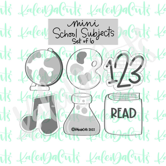 Mini School Subjects Set of 6 Cookie Cutters