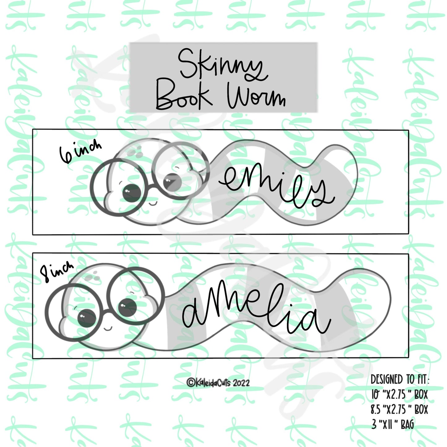 Skinny Book Worm Cookie Cutter
