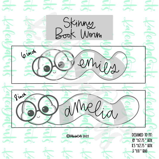 Skinny Book Worm Cookie Cutter