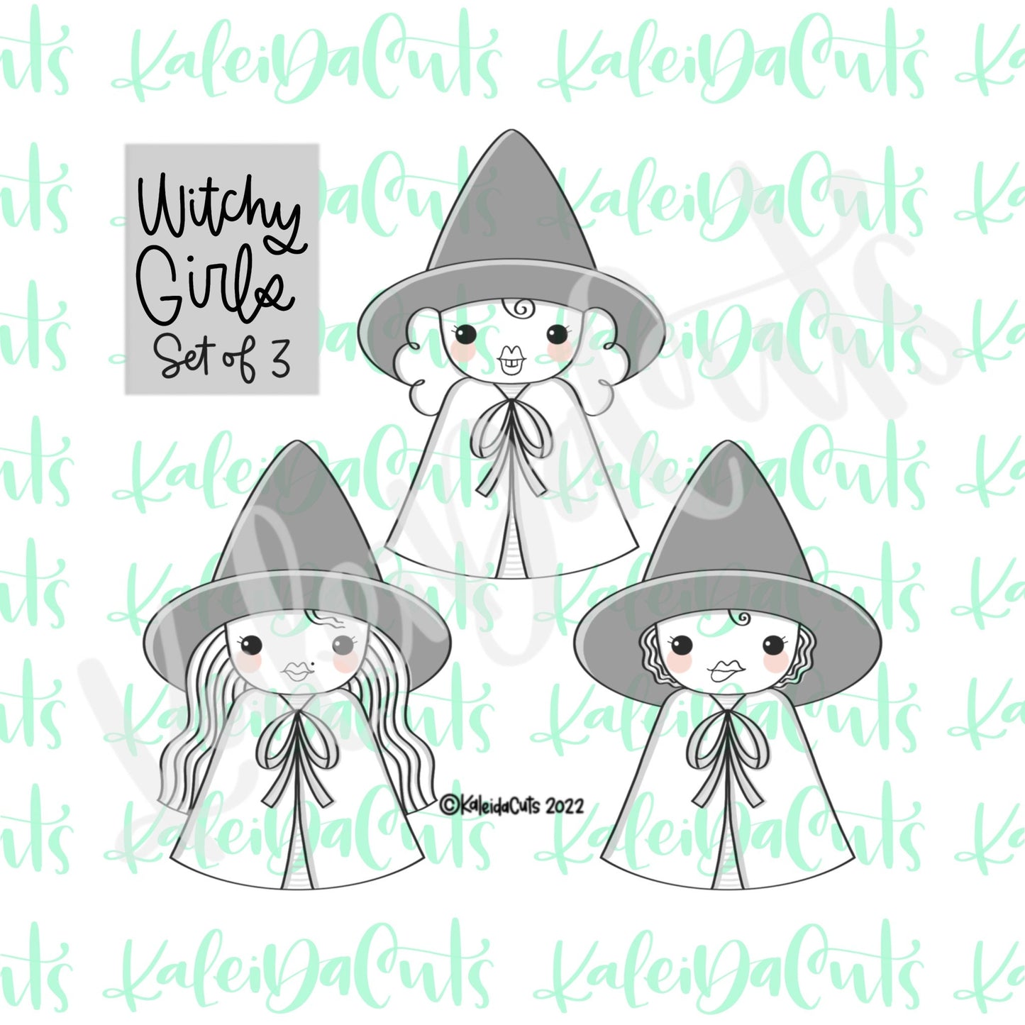 Witchy Girls Set of 3 Cookie Cutters