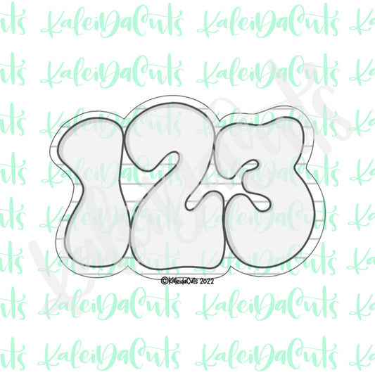 Groovy 123 Lettering  Cookie Cutter