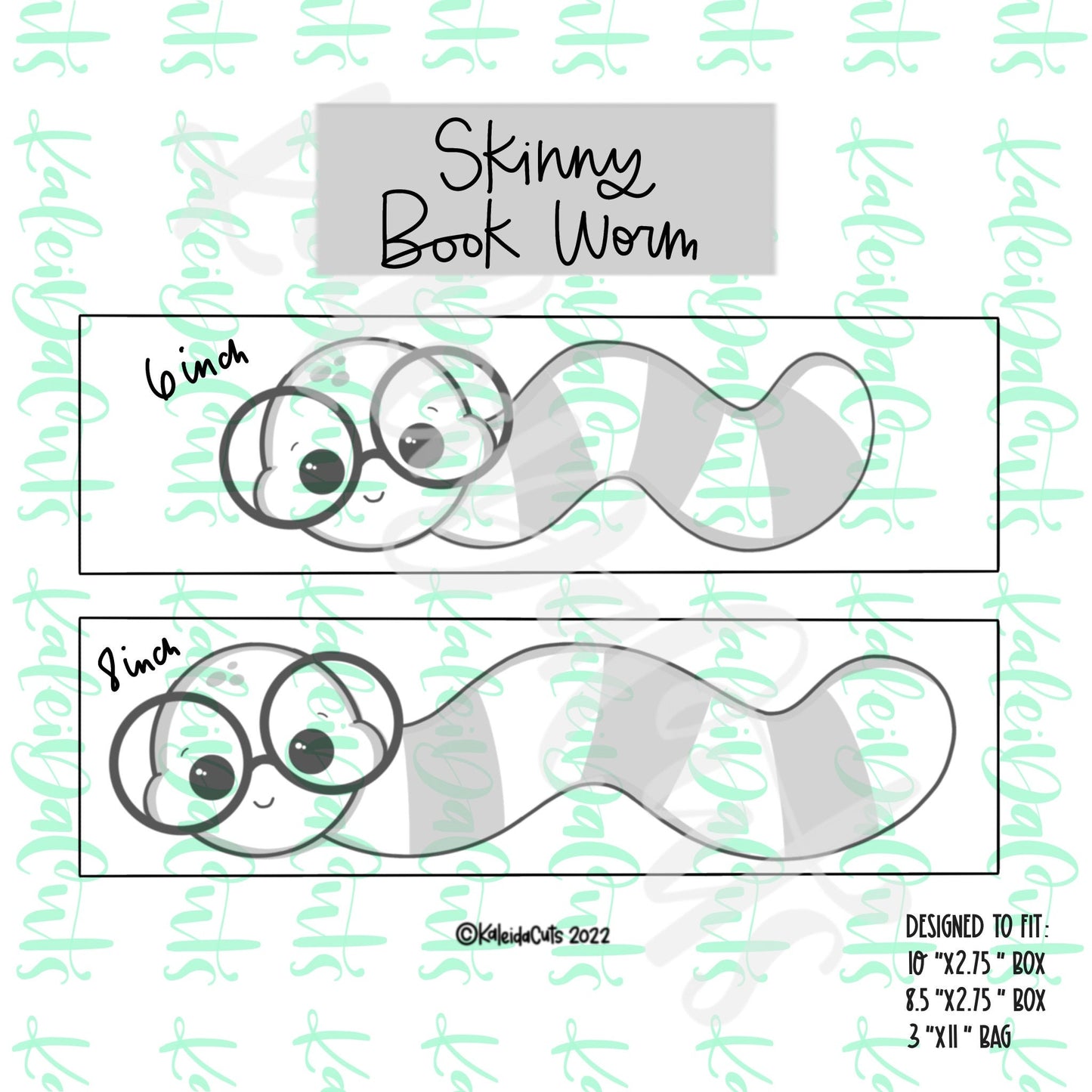 Skinny Book Worm Cookie Cutter