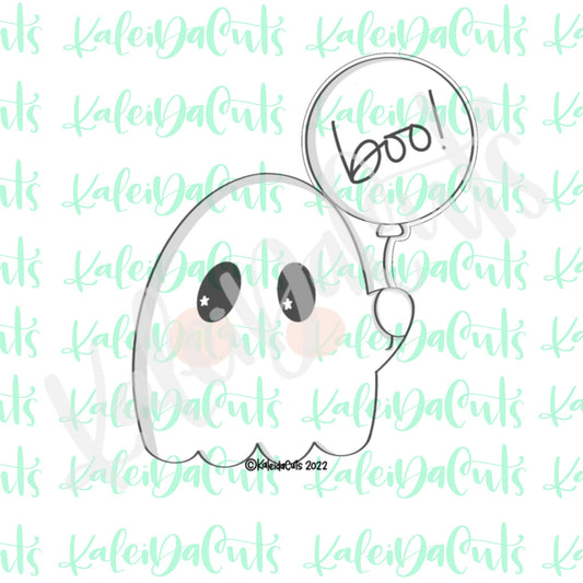 Ghost Holding Balloon Cookie Cutter