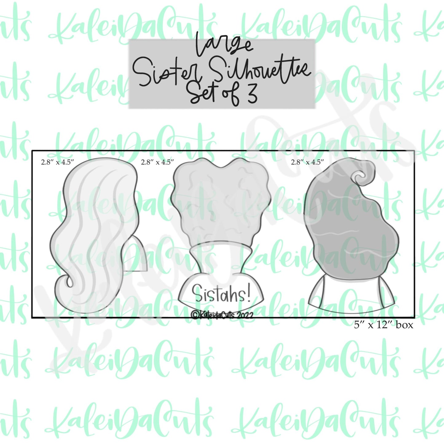 Large Sister Silhouettes Set of 3 Cookie Cutters