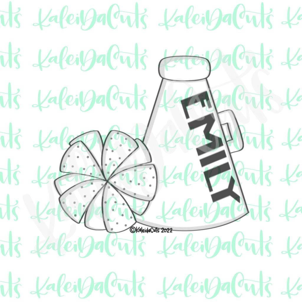 Cheer Megaphone Cookie Cutter KaleidaCuts