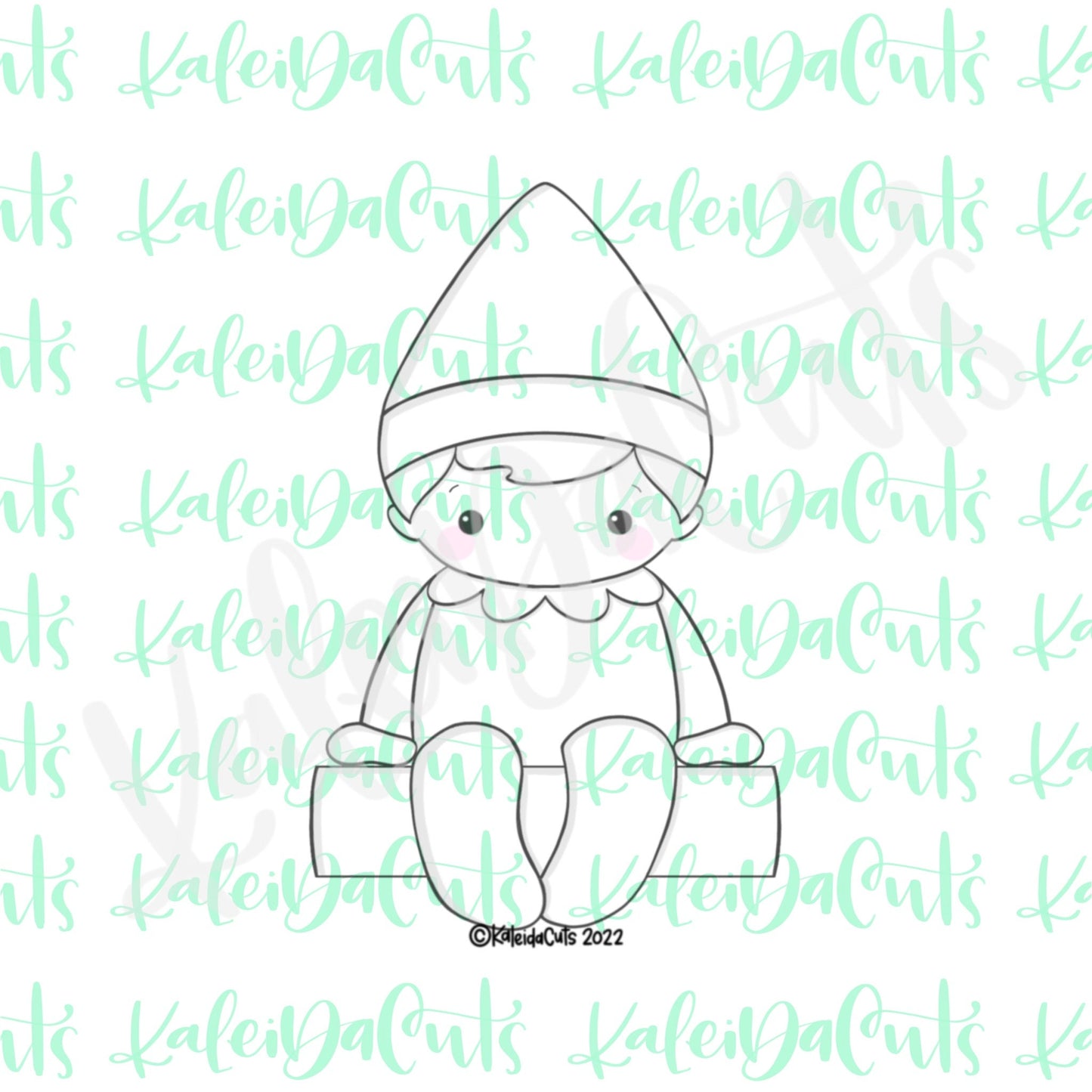 Sitting Elf Boy Solid Plaque Cookie Cutter