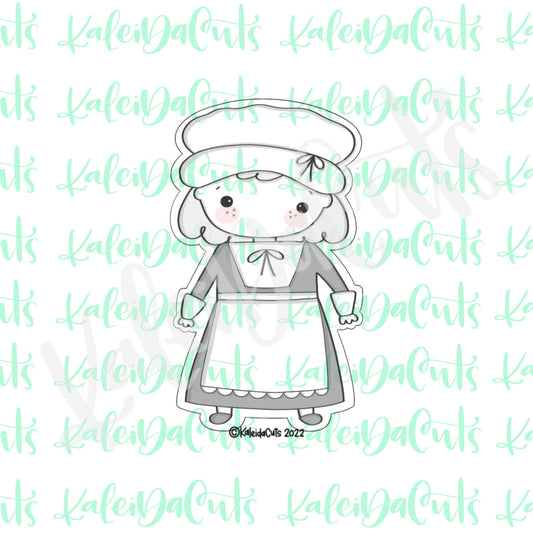 Modern Pilgrim Woman Cookie Cutter