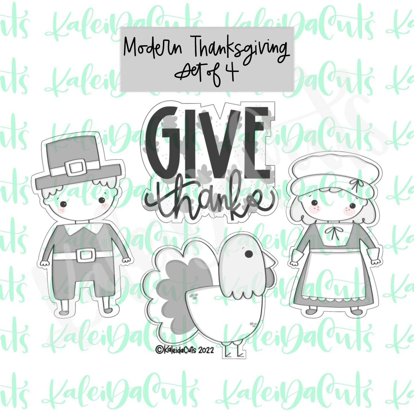 Modern Thanksgiving Cookie Cutter - Set of 4