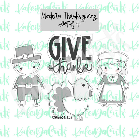 Modern Thanksgiving Cookie Cutter - Set of 4