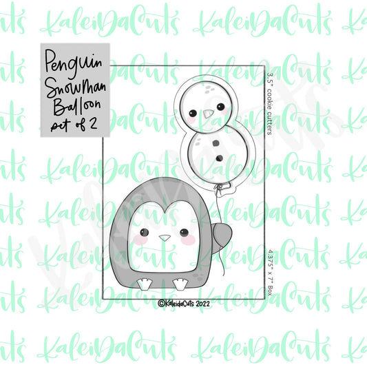 Penguin Snowman Balloon Set of 2 Cookie Cutters