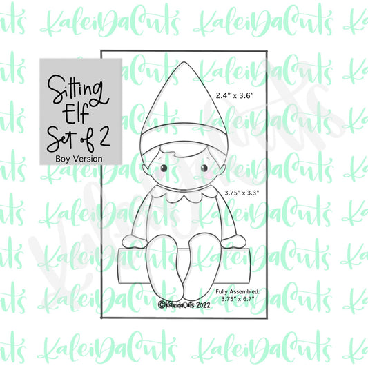 Sitting Elf Set of 2 Boy Version Cookie Cutters