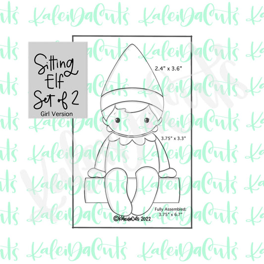 Sitting Elf Set of 2 Girl Version Cookie Cutters