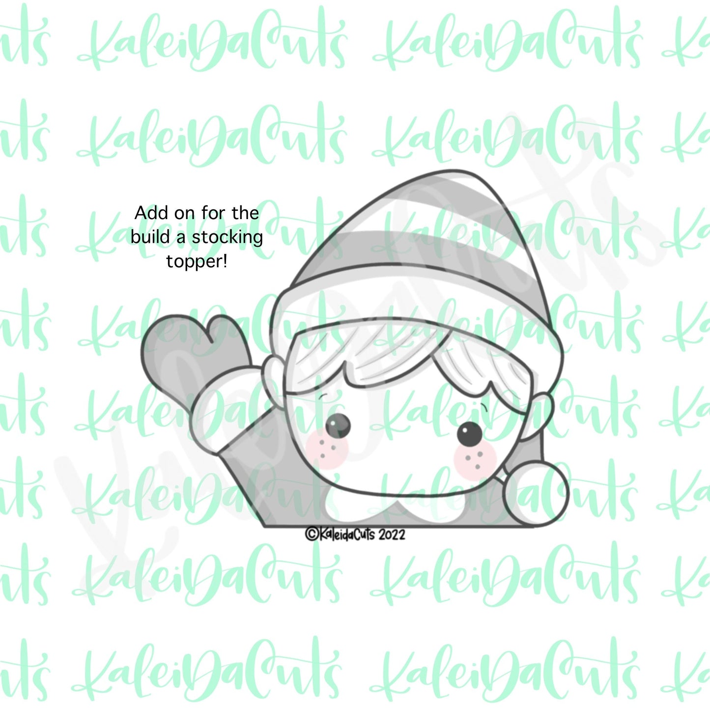 Waving Elf Topper Cookie Cutter