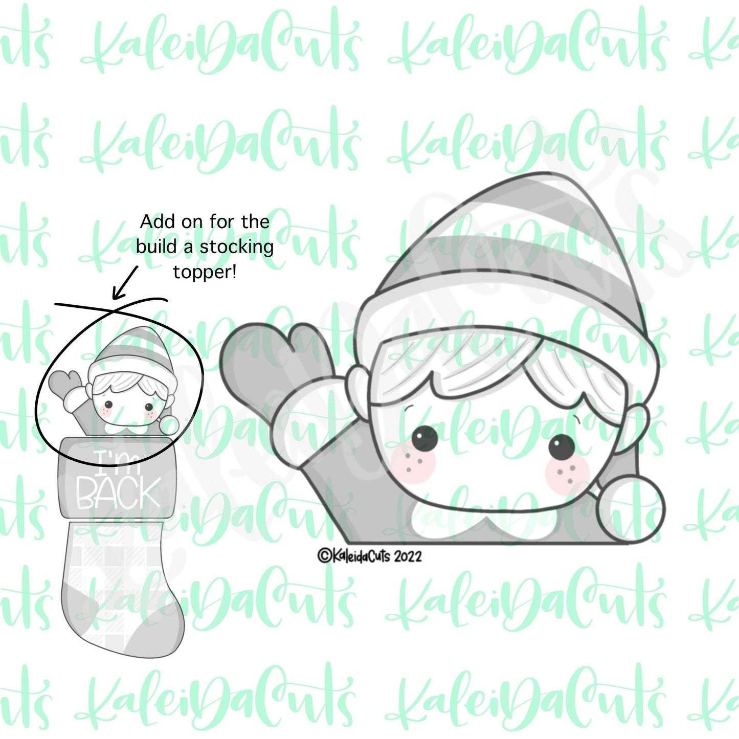 Waving Elf Topper Cookie Cutter