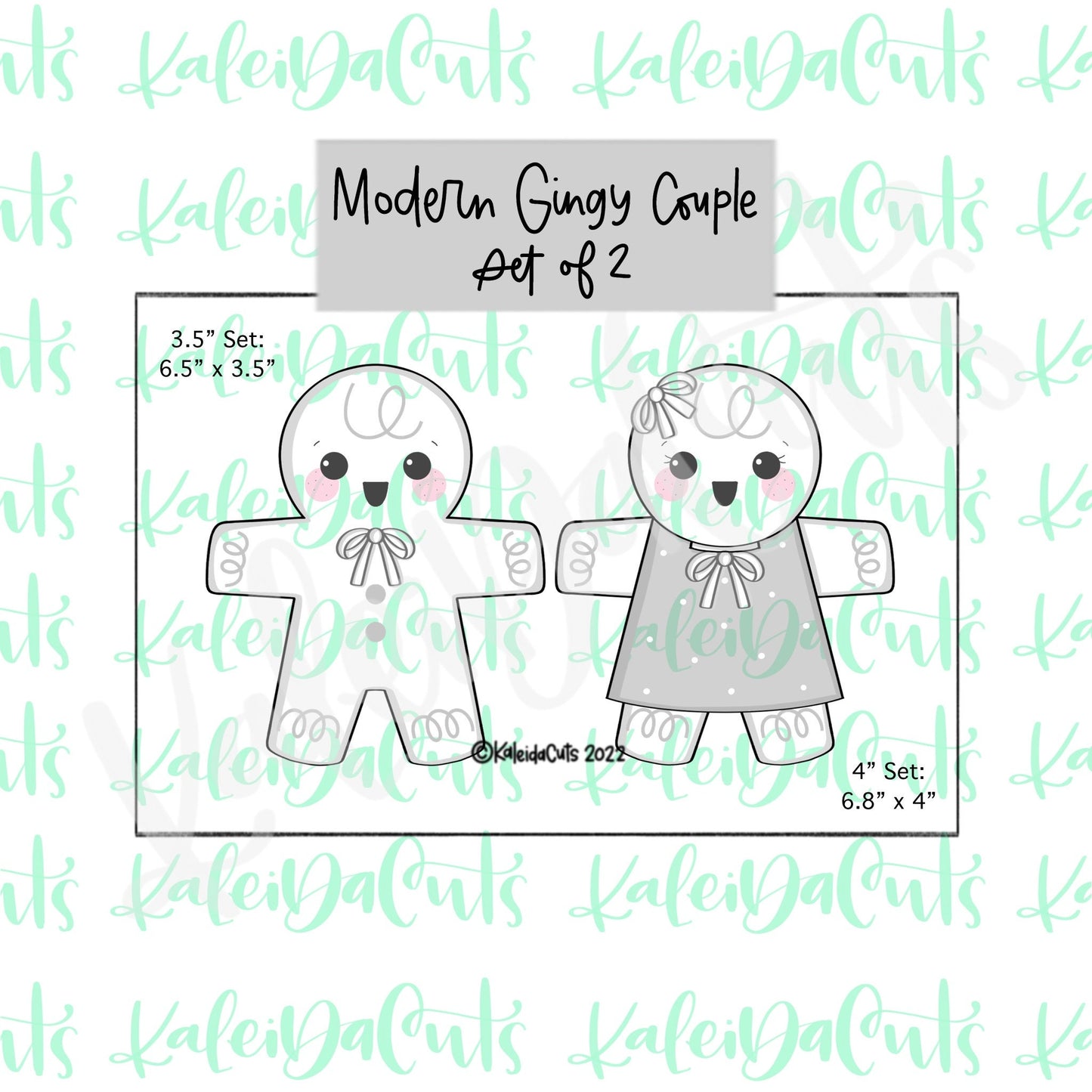 Modern Gingy Couple Set of 2 Cookie Cutters
