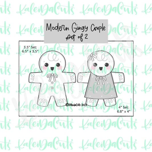 Modern Gingy Couple Set of 2 Cookie Cutters