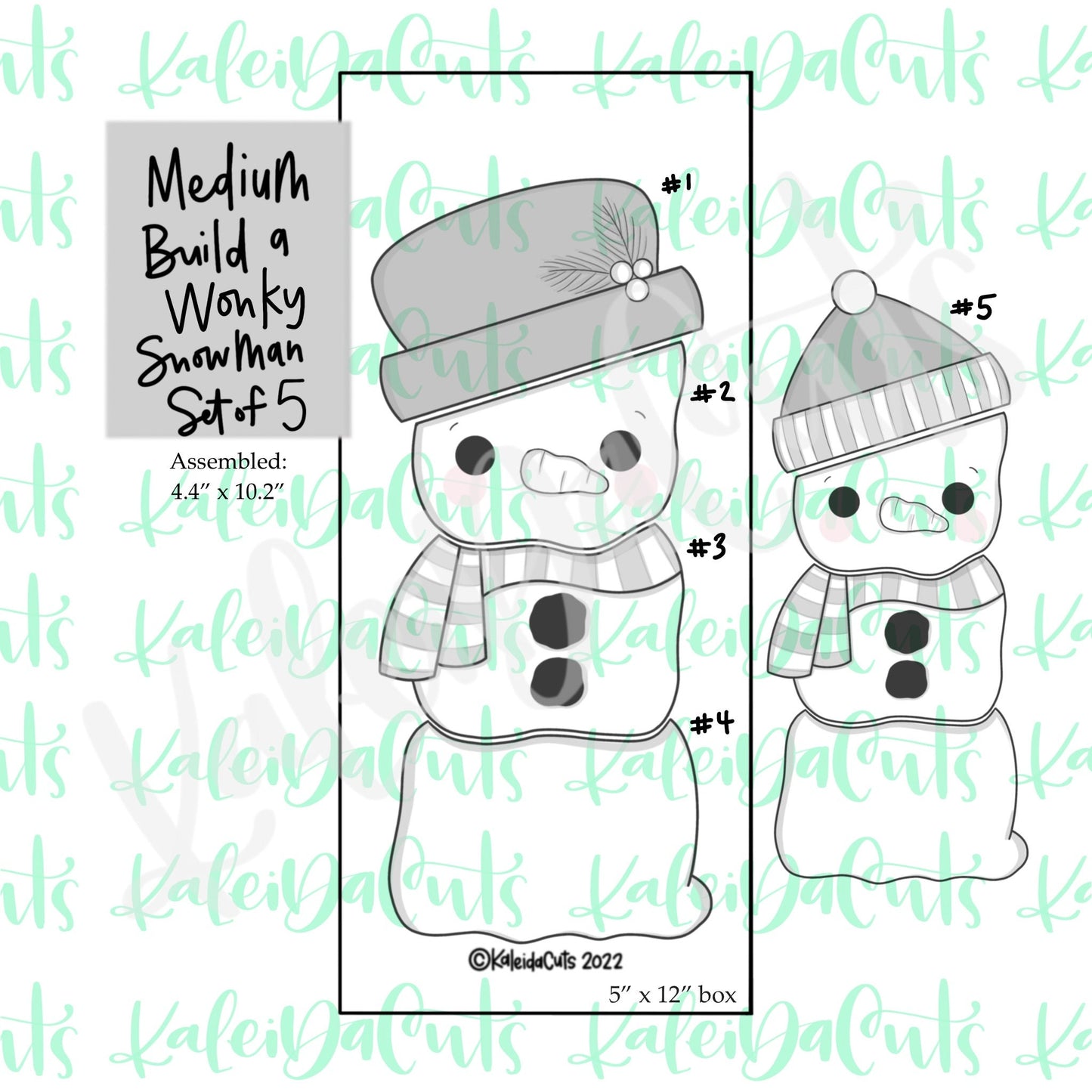 Medium Build a Wonky Snowman Set of 5 Cookie Cutters