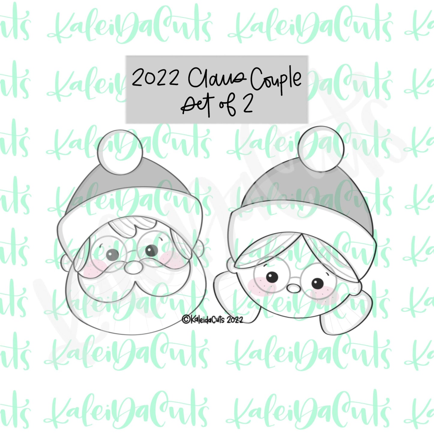 2022 Claus Couple Set of 2 Cookie Cutters