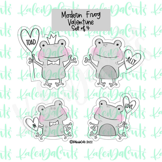 Modern Frog Valentine Set of 4 Cookie Cutters