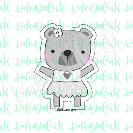 Modern Girly Bear Cookie Cutter