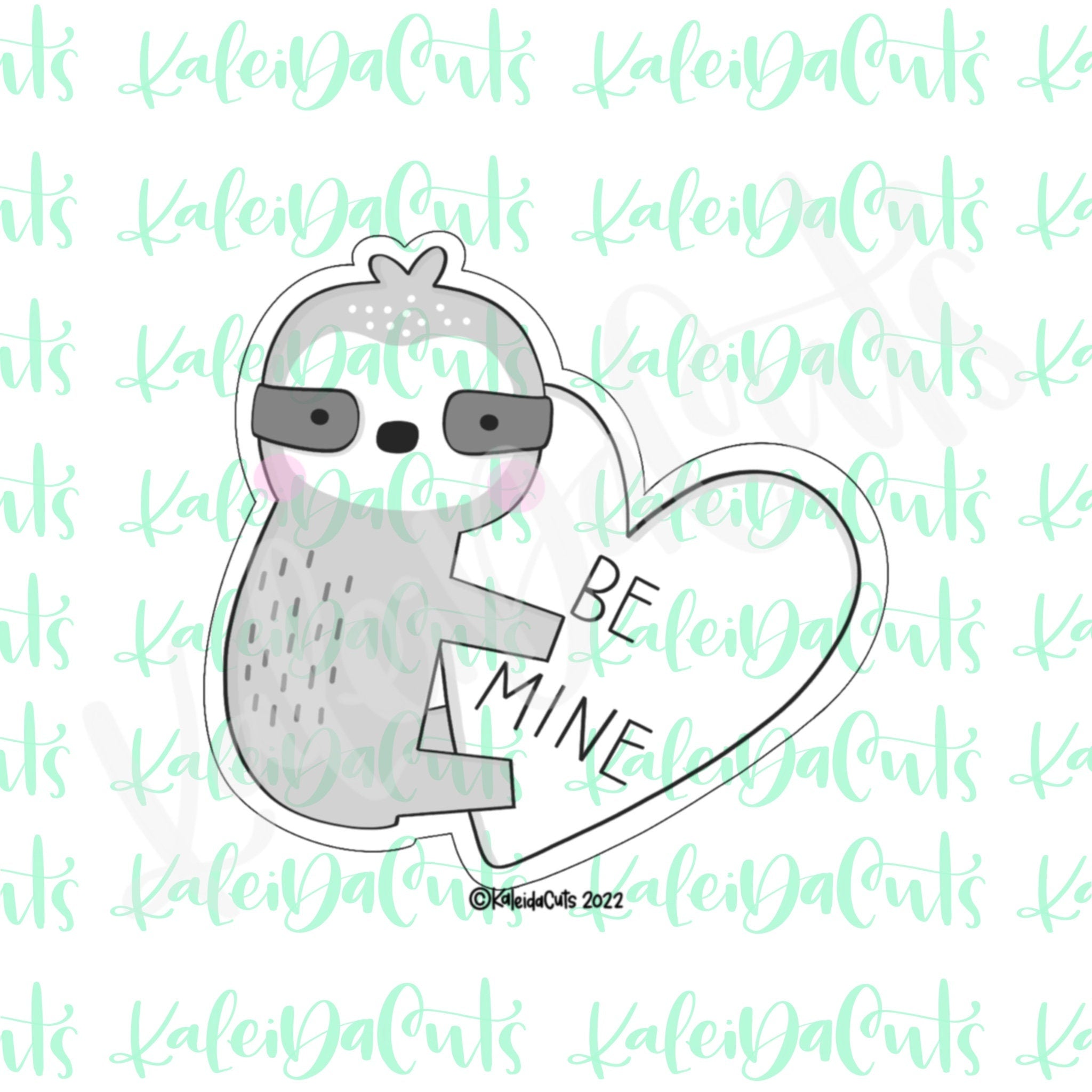 Modern Sloth Heart Plaque Cookie Cutter – KaleidaCuts